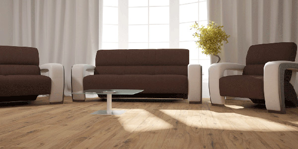 Wood effect laminte floor in lounge