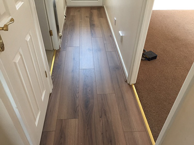 Laminate flooring in hallway