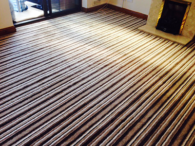 Striped carpet in lounge